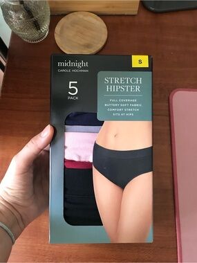 midnight by Carole Hochman Stretch Hipster 5-Pack - Black, Pink, Purple, Red